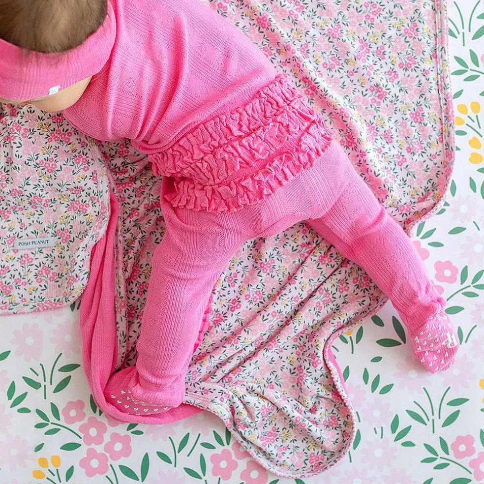 Posh Peanut Pointelle Footie Ruffled Zippered One Piece Outlet