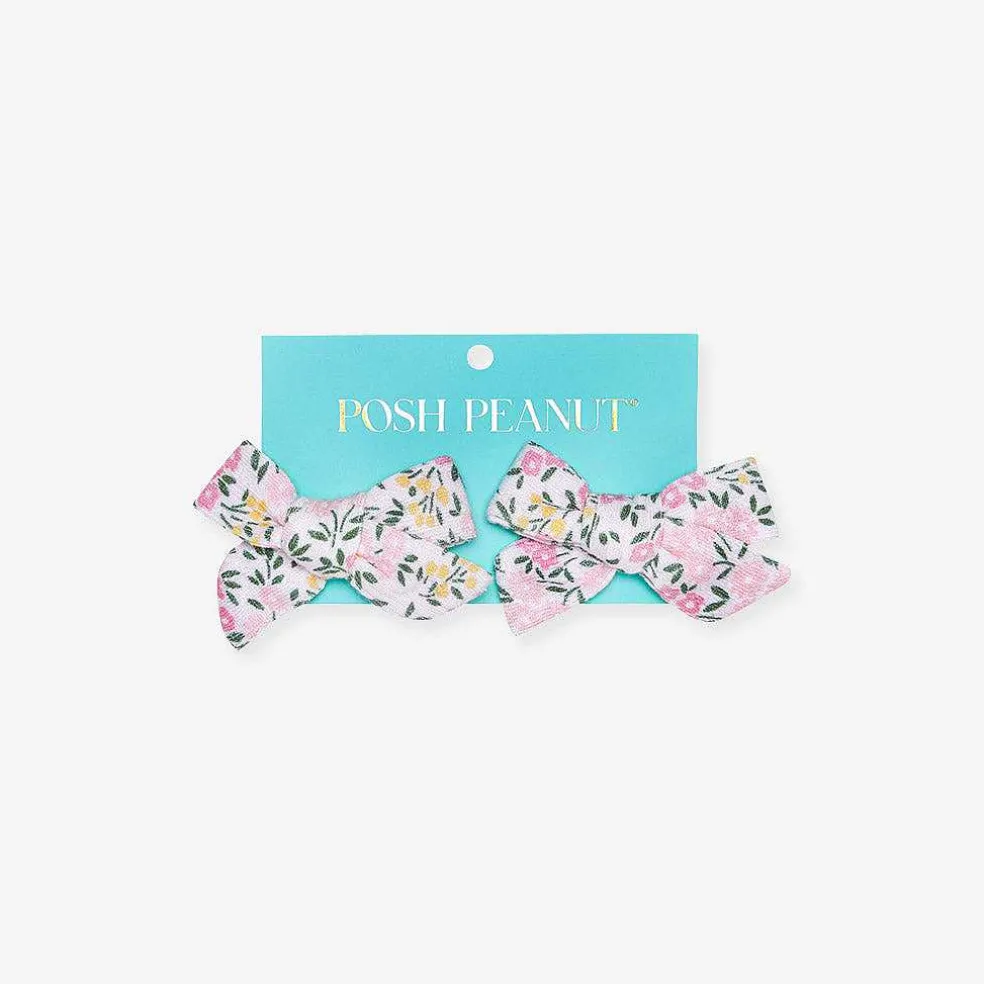 Posh Peanut Pointelle Mini Bow Hair Clips Discount