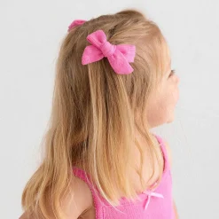 Posh Peanut Pointelle Mini Bow Hair Clips New