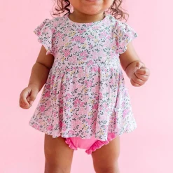 Posh Peanut Pointelle Peplum Bummie Set Cheap