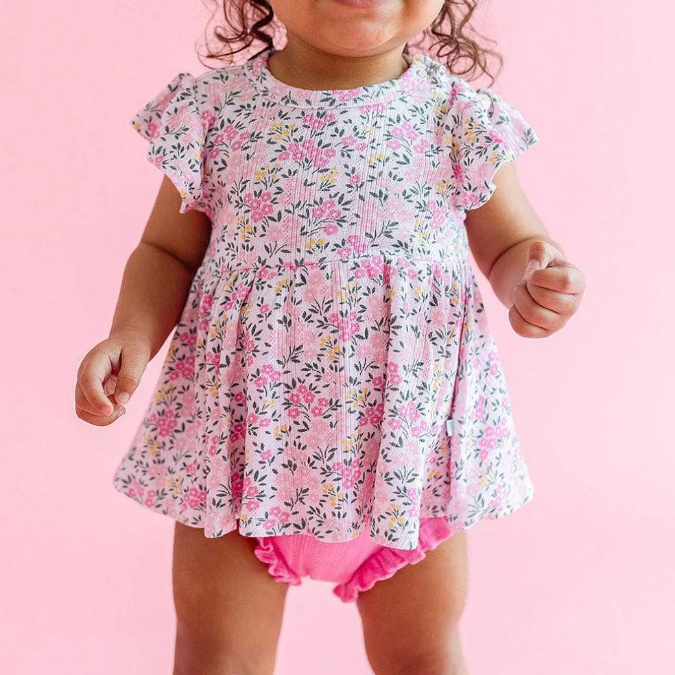 Posh Peanut Pointelle Peplum Bummie Set Cheap