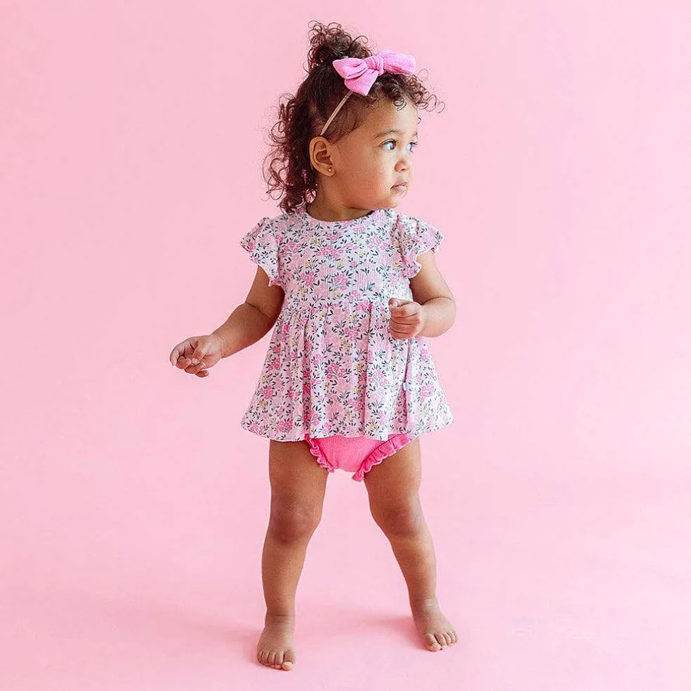 Posh Peanut Pointelle Peplum Bummie Set Cheap