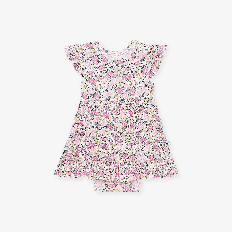 Posh Peanut Pointelle Ruffled Bodysuit Dress Hot