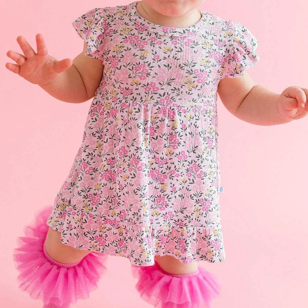 Posh Peanut Pointelle Ruffled Bodysuit Dress Hot