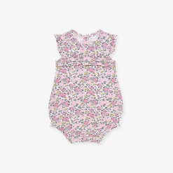Posh Peanut Pointelle Ruffled Bubble Romper New
