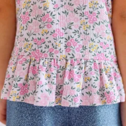 Posh Peanut Pointelle Ruffled Tank Store