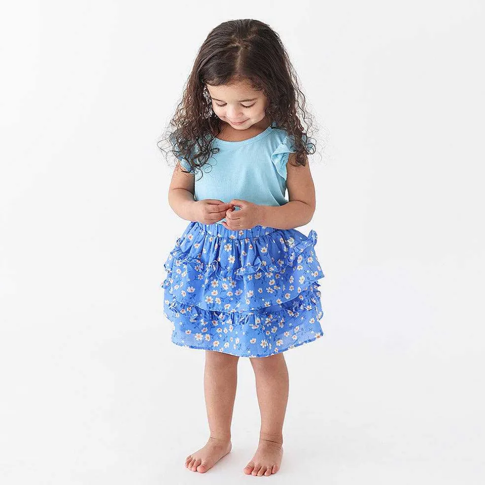 Posh Peanut Poplin Ruffled Mini Skirt Outlet