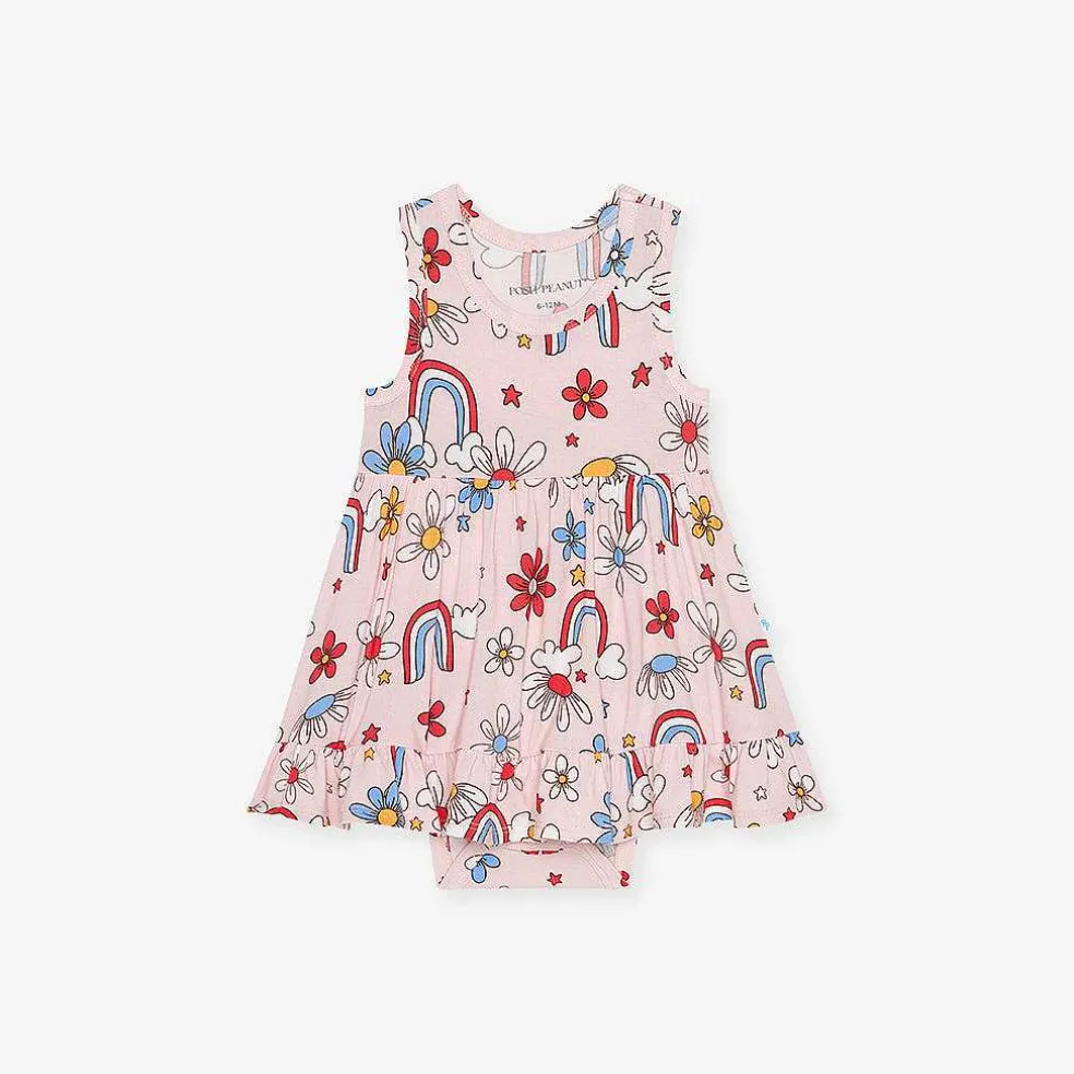 Posh Peanut Racerback Ruffled Bodysuit Dress Cheap