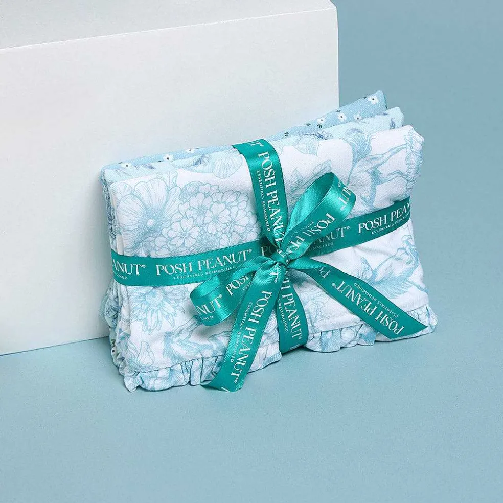 Posh Peanut Ruffled Burp Cloth Set Cheap