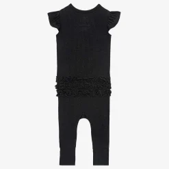 Posh Peanut Ruffled Cap Sleeve Henley Romper Flash Sale
