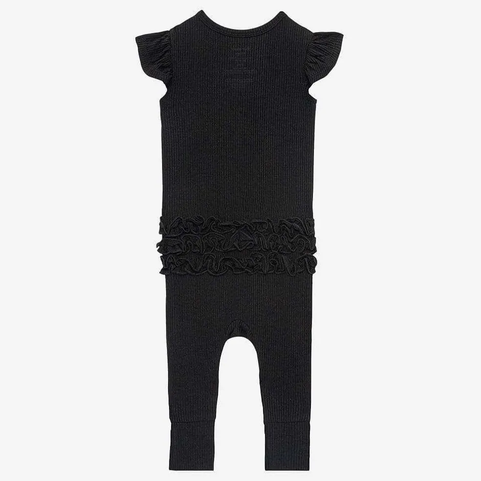 Posh Peanut Ruffled Cap Sleeve Henley Romper Flash Sale