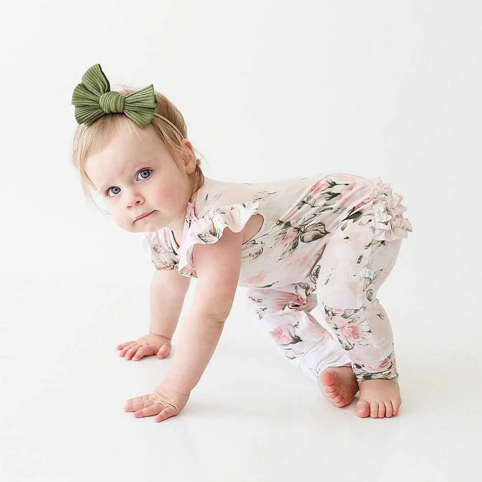 Posh Peanut Ruffled Cap Sleeve Romper Shop