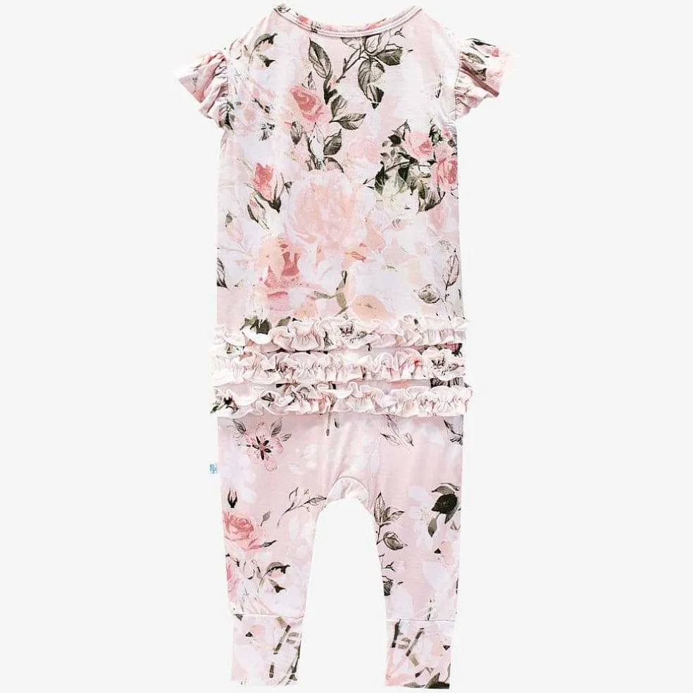 Posh Peanut Ruffled Cap Sleeve Romper Shop