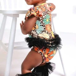 Posh Peanut Ruffled Cap Sleeve Tulle Bodysuit Store