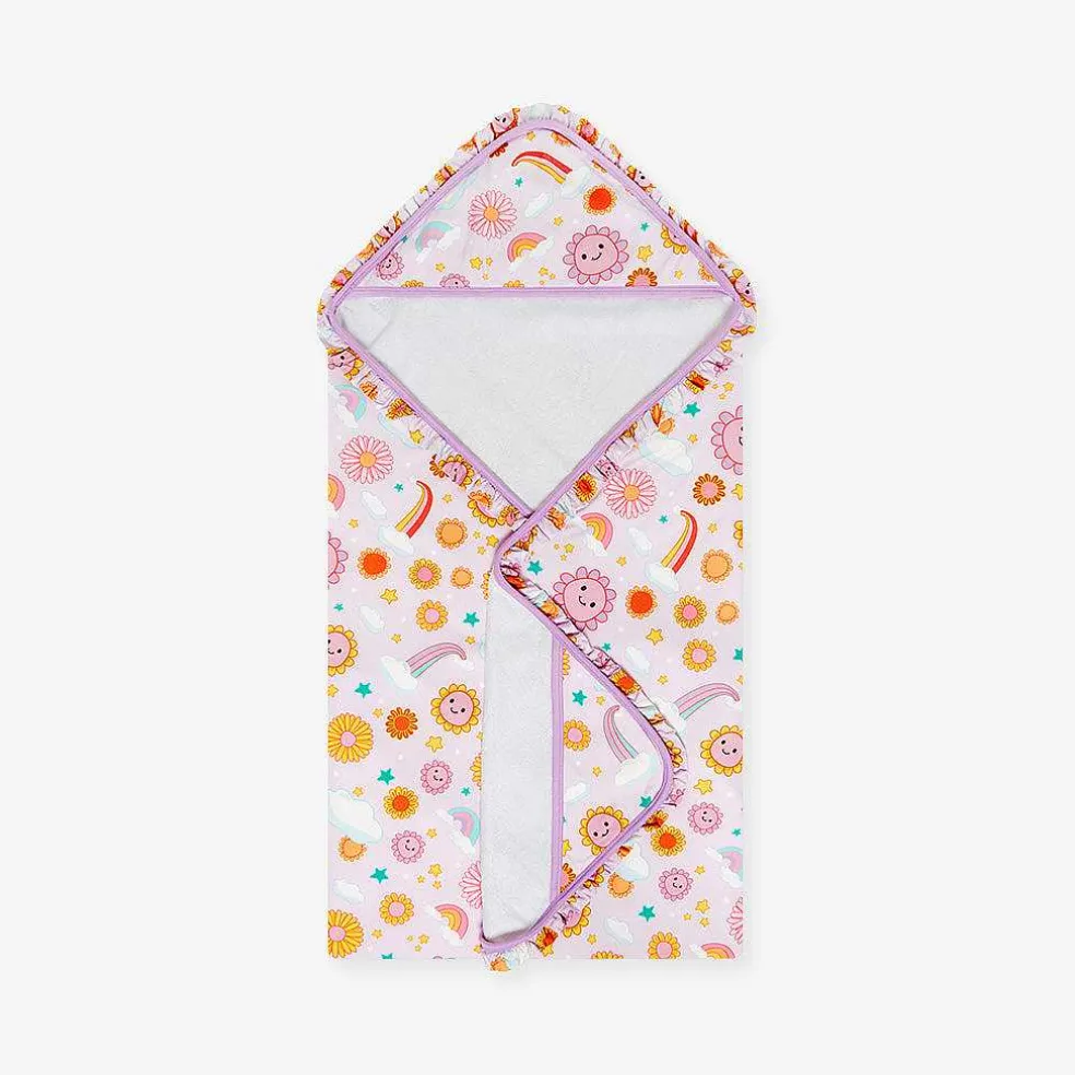 Posh Peanut Ruffled Hooded Towel New