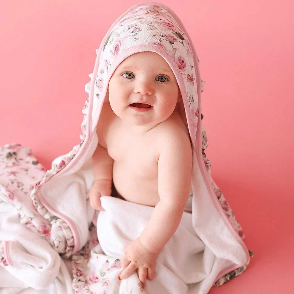 Posh Peanut Ruffled Hooded Towel Clearance