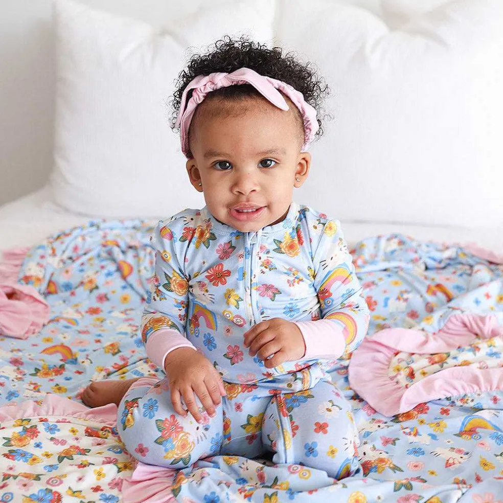 Posh Peanut Ruffled Luxe Patoo® Blanket Hot