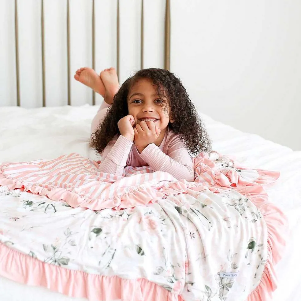 Posh Peanut Ruffled Luxe Patoo® Blanket Clearance
