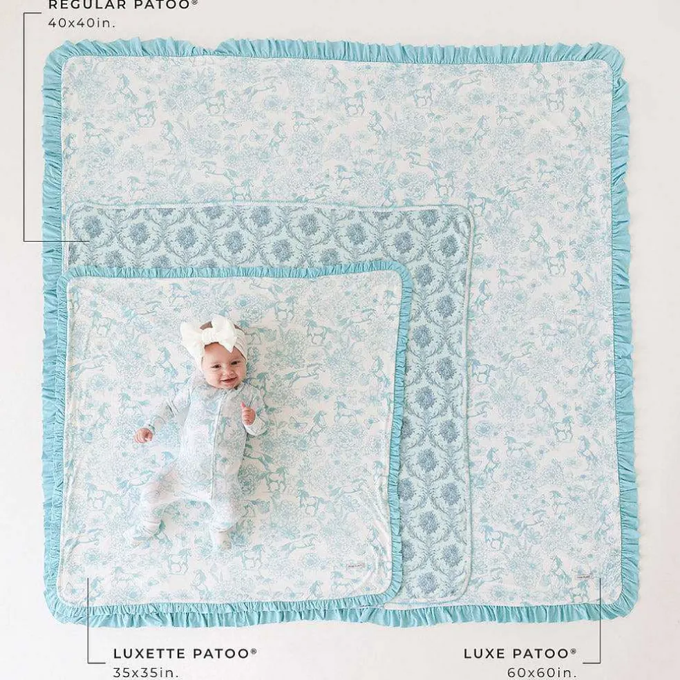 Posh Peanut Ruffled Luxe Patoo® Blanket Hot