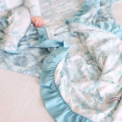 Posh Peanut Ruffled Luxe Patoo® Blanket Hot