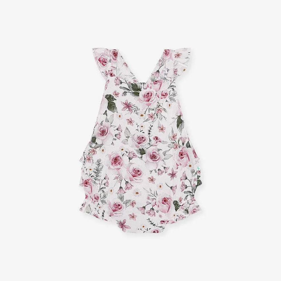 Posh Peanut Ruffled Strap Bubble Romper Hot