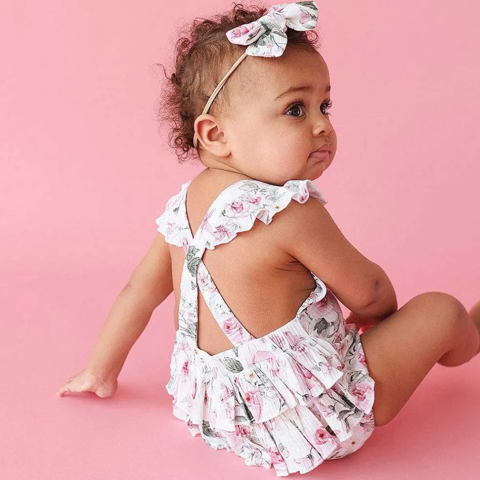 Posh Peanut Ruffled Strap Bubble Romper Hot