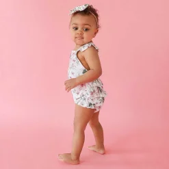 Posh Peanut Ruffled Strap Bubble Romper Hot