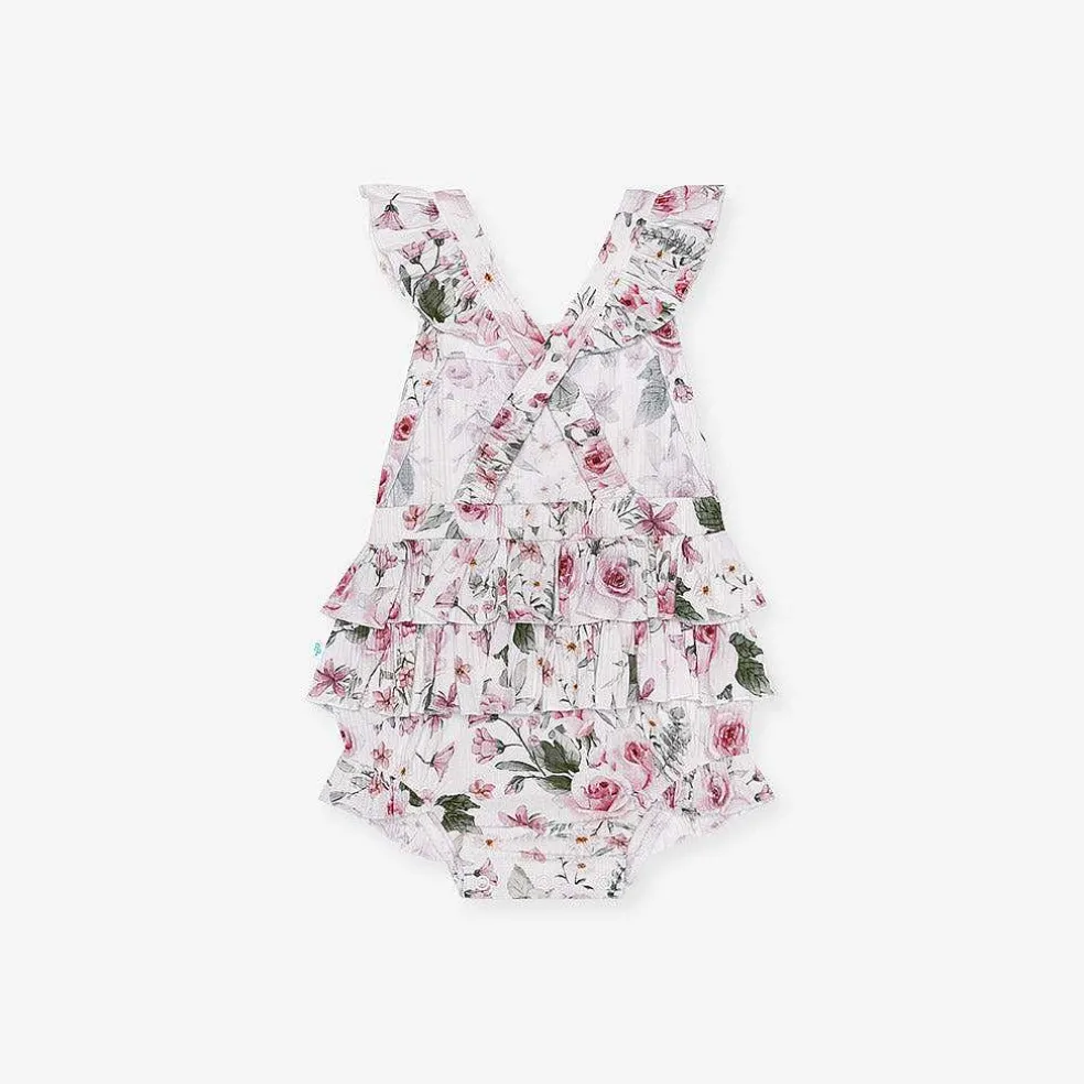 Posh Peanut Ruffled Strap Bubble Romper Hot