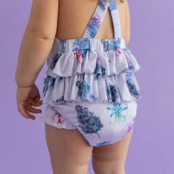 Posh Peanut Ruffled Strap Bubble Romper Fashion