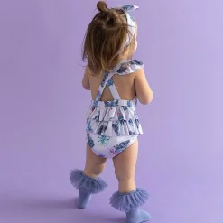 Posh Peanut Ruffled Strap Bubble Romper Fashion