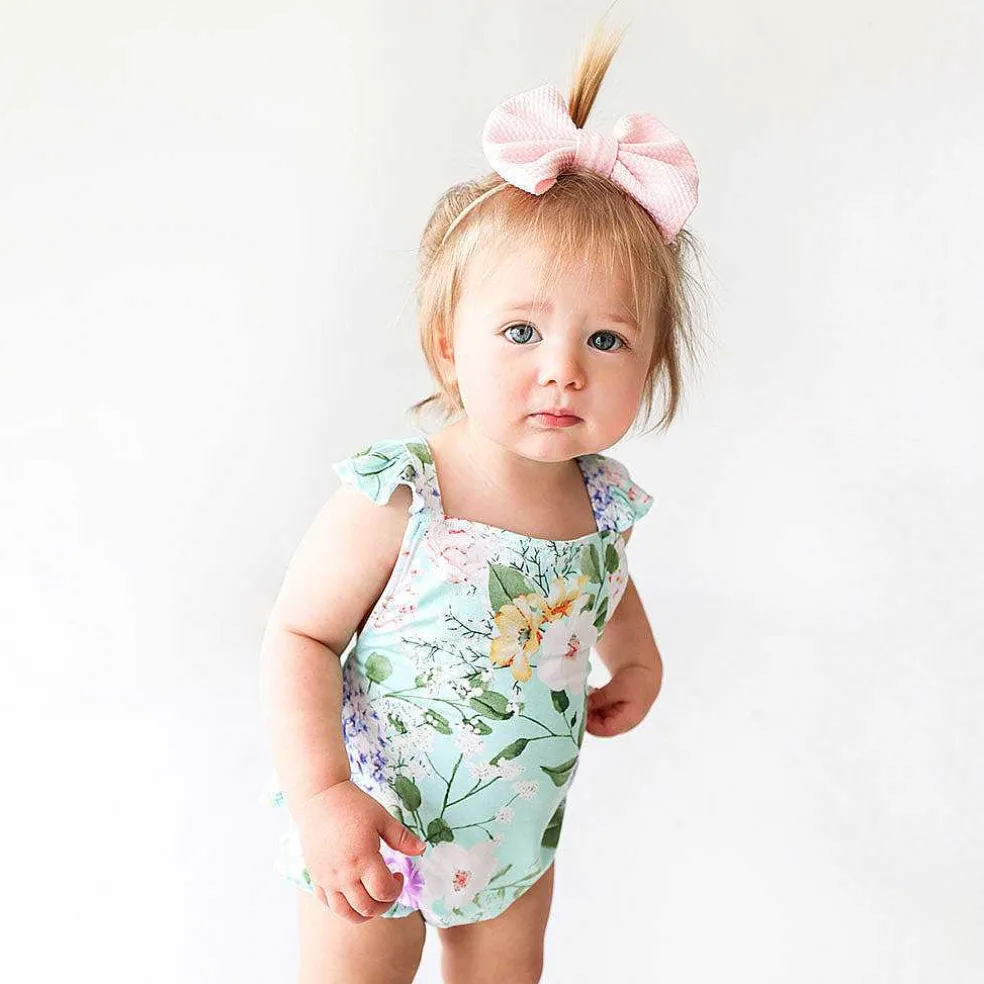 Posh Peanut Ruffled Strap Bubble Romper Flash Sale
