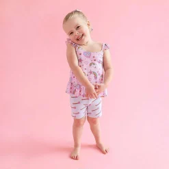 Posh Peanut Ruffled Tank Discount
