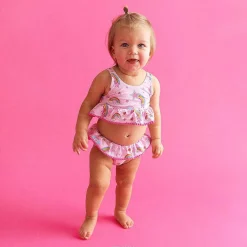 Posh Peanut Ruffled Tankini Two Piece Swimsuit Fashion