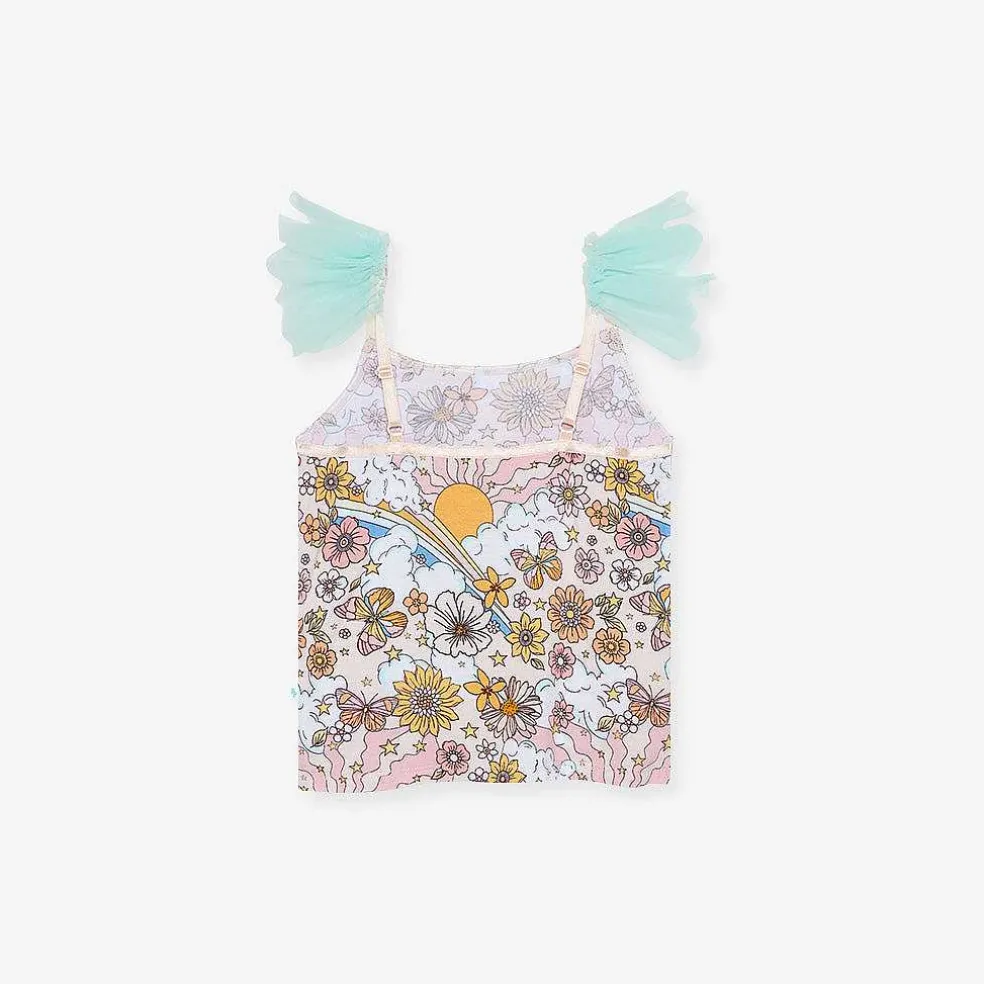 Posh Peanut Ruffled Tulle Cami New