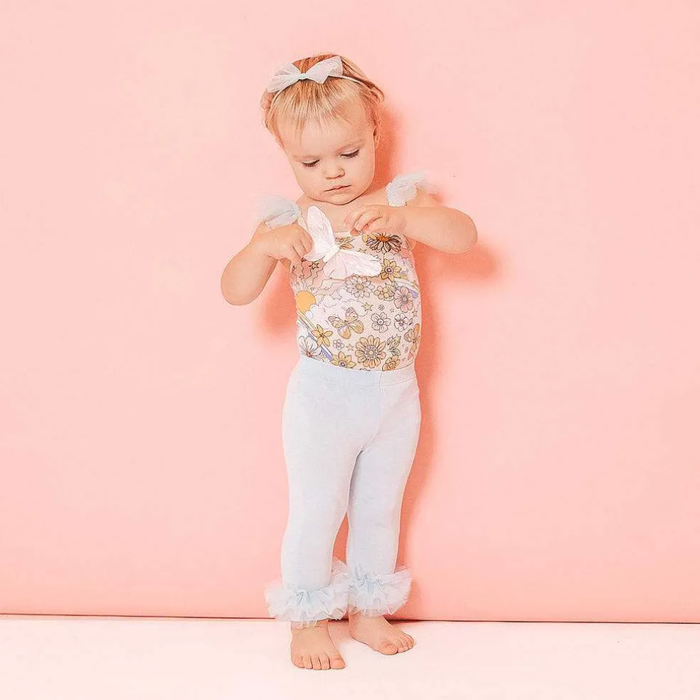 Posh Peanut Ruffled Tulle Sleeveless Bodysuit Best Sale