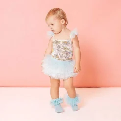 Posh Peanut Ruffled Tulle Sleeveless Bodysuit Best Sale