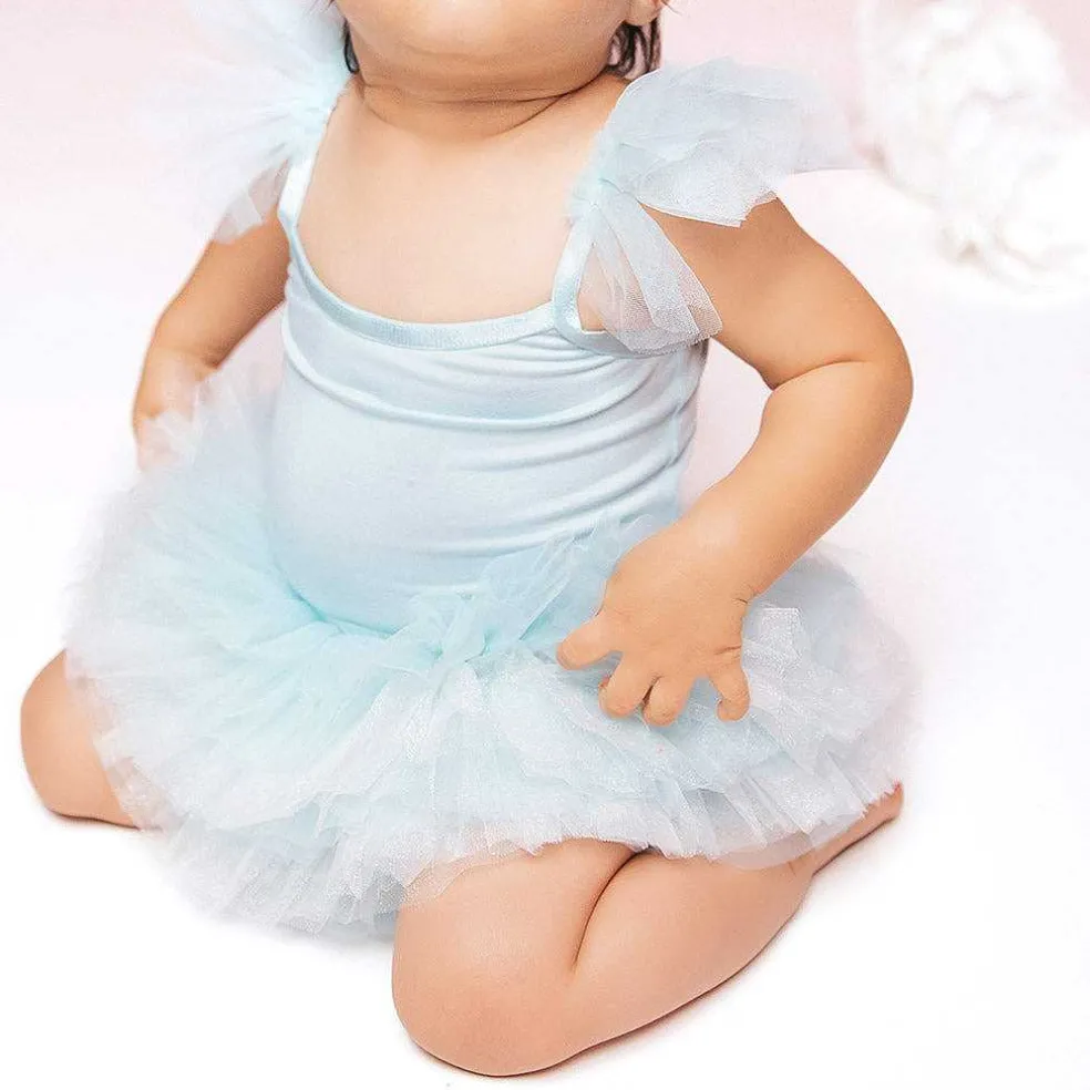 Posh Peanut Ruffled Tulle Sleeveless Bodysuit New