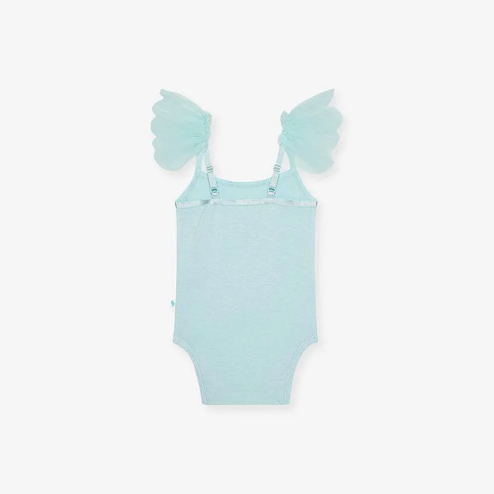 Posh Peanut Ruffled Tulle Sleeveless Bodysuit New