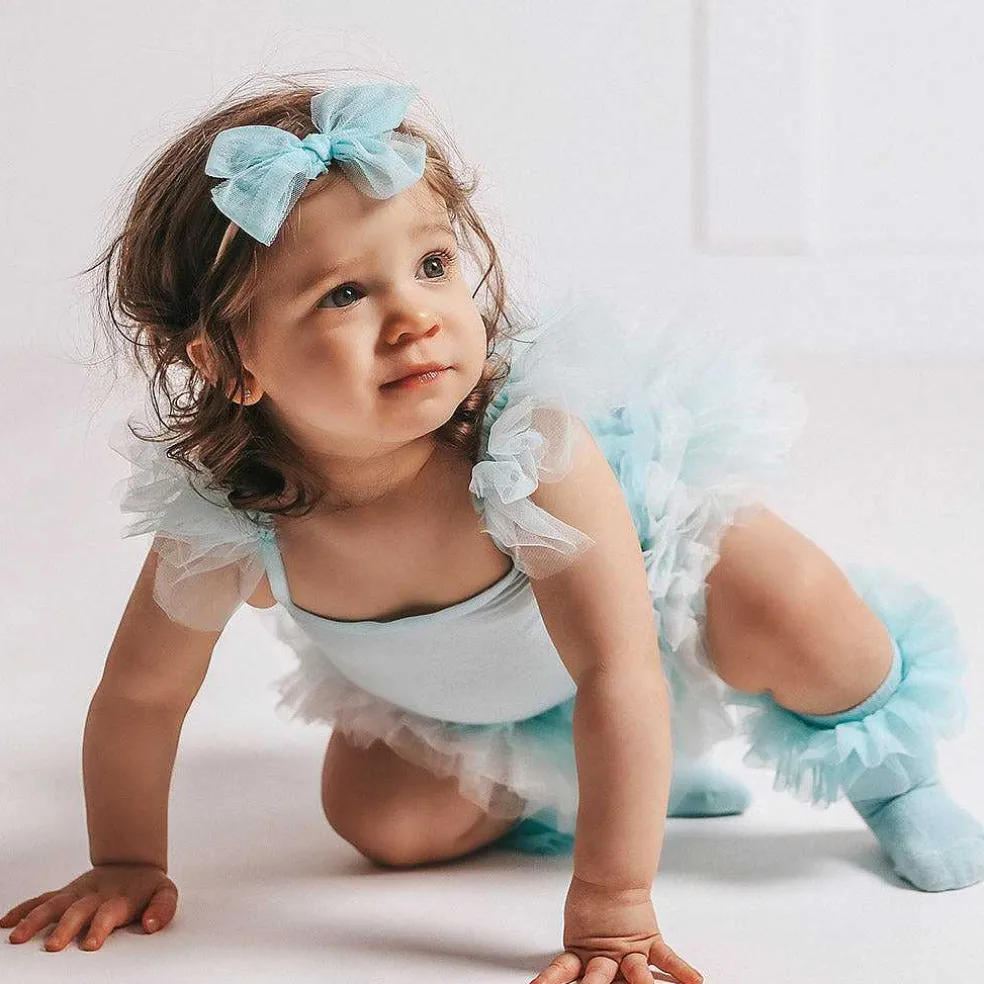 Posh Peanut Ruffled Tulle Sleeveless Bodysuit New