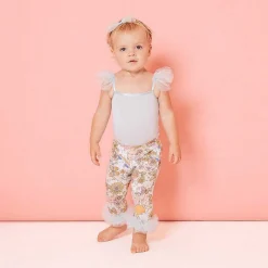 Posh Peanut Ruffled Tulle Sleeveless Bodysuit New