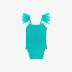 Posh Peanut Ruffled Tulle Sleeveless Bodysuit New