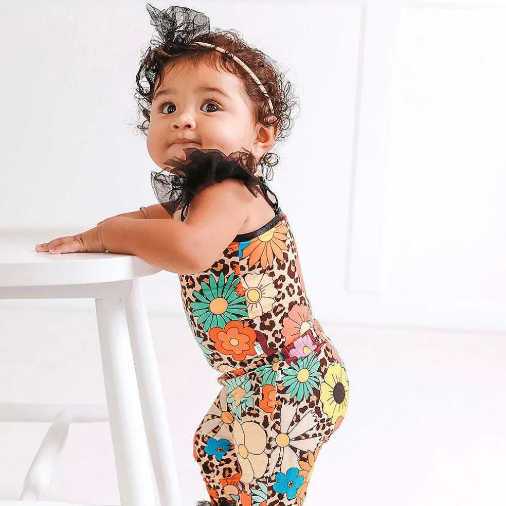 Posh Peanut Ruffled Tulle Sleeveless Bodysuit Online