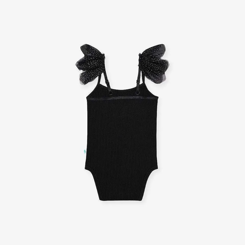 Posh Peanut Ruffled Tulle Sleeveless Bodysuit Outlet