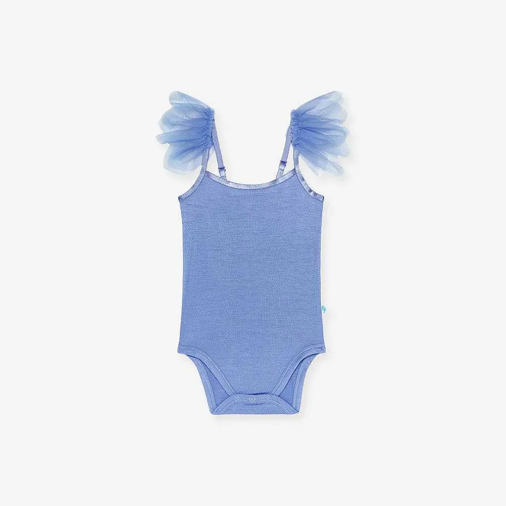 Posh Peanut Ruffled Tulle Sleeveless Bodysuit Flash Sale