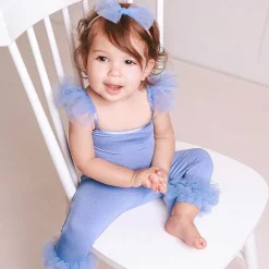 Posh Peanut Ruffled Tulle Sleeveless Bodysuit Flash Sale