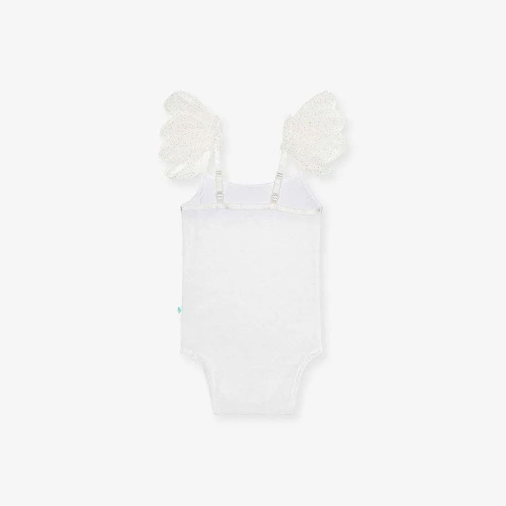 Posh Peanut Ruffled Tulle Sleeveless Bodysuit Hot