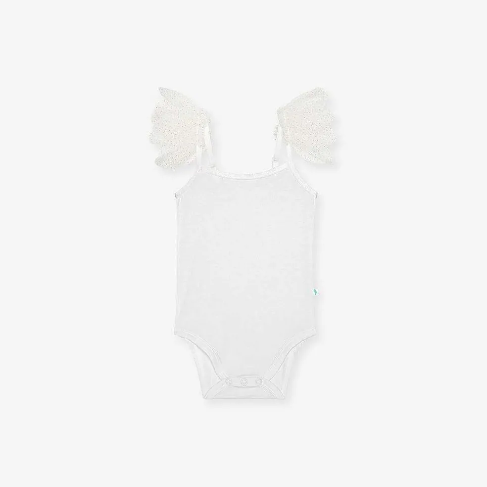 Posh Peanut Ruffled Tulle Sleeveless Bodysuit Hot