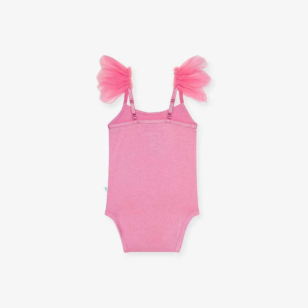 Posh Peanut Ruffled Tulle Sleeveless Bodysuit Online