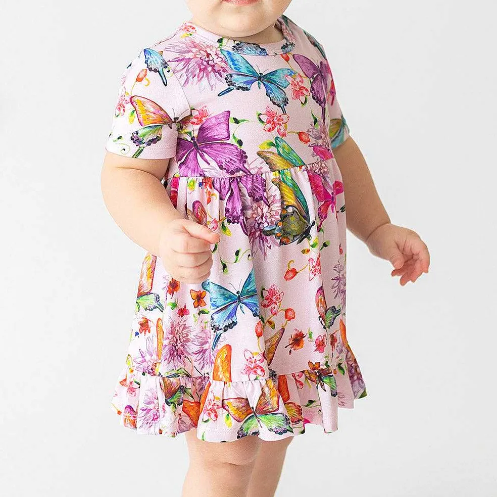 Posh Peanut Ruffled Twirl Bodysuit Dress New
