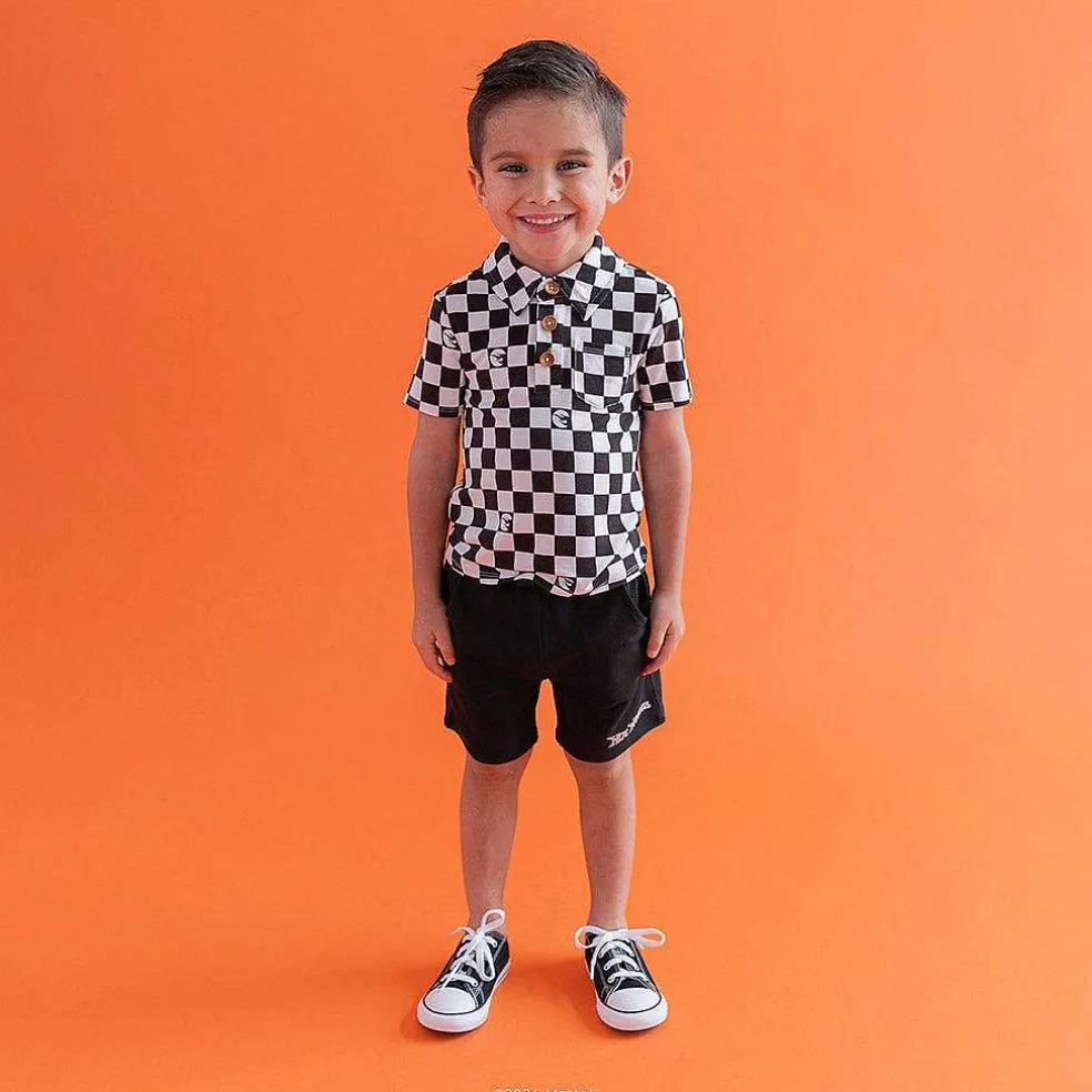 Posh Peanut Short Sleeve Collared Henley Top Best